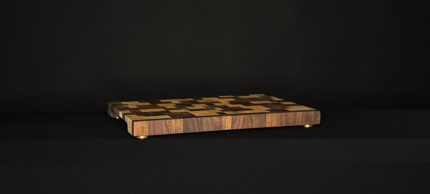 Walnut and Maple End Grain Cutting Board – Handmade Durable Kitchen Cutting Board
