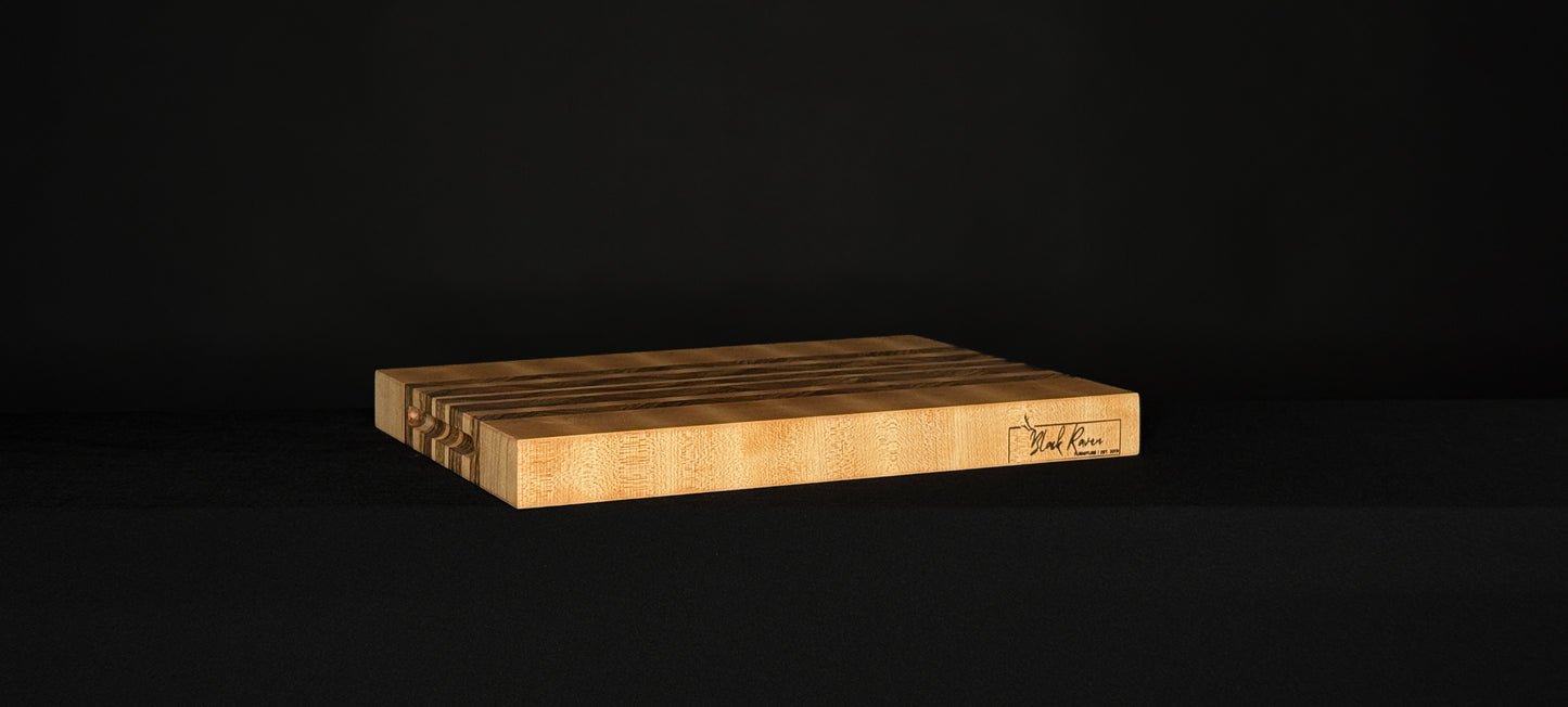 Maple and Zebrawood End Grain Cutting Board – Handmade Durable Kitchen Cutting Board