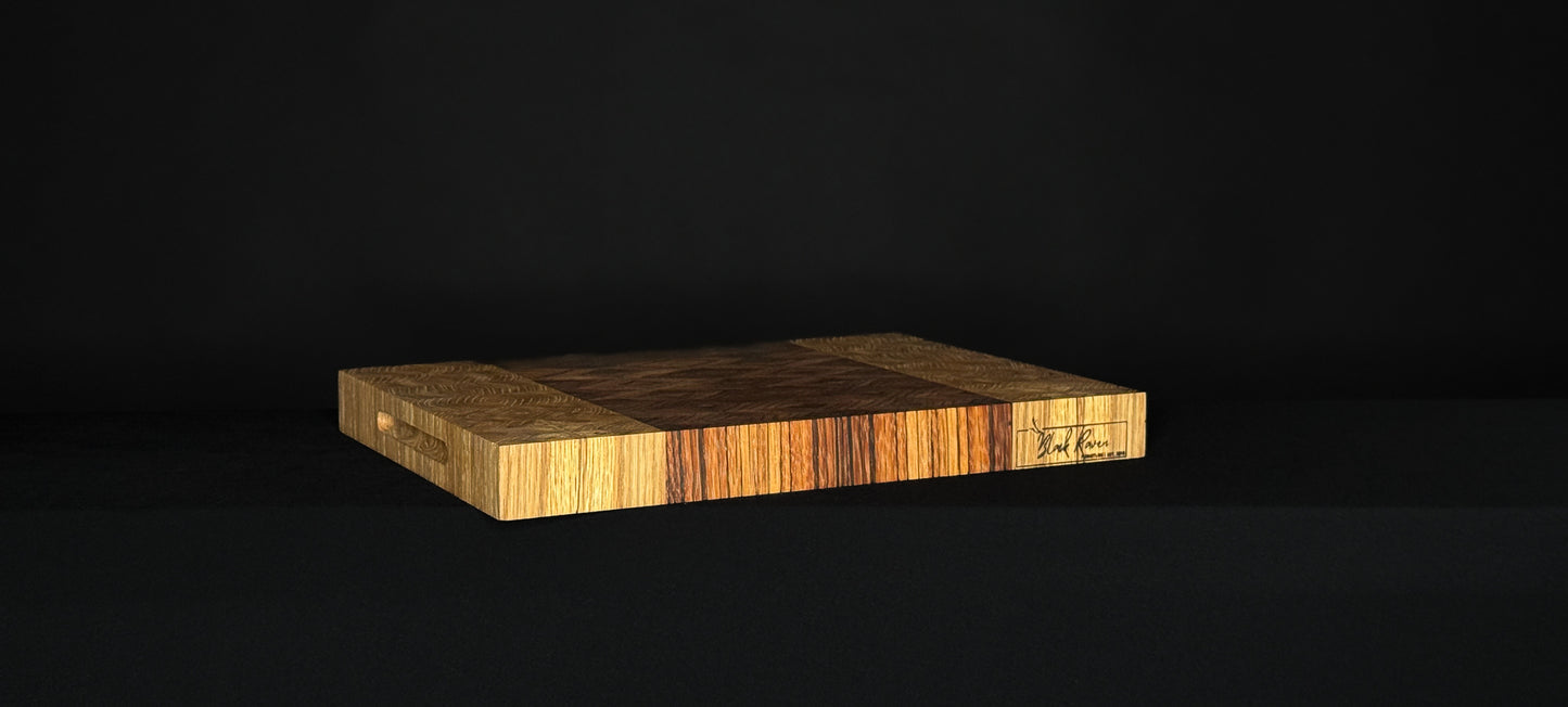 Walnut and Zebrawood End Grain Cutting Board – Handmade Durable Kitchen Cutting Board