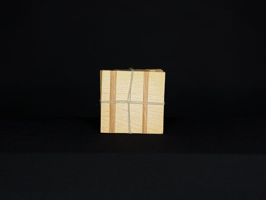 White Oak and Maple Coaster Set – Handmade Wood Coasters