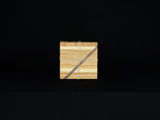 White Oak, Walnut, and Maple Coaster Set – Handmade Wood Coasters