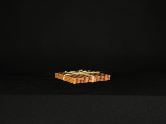 Curly Walnut, Curly Maple, and Bohemian Ziricote Coaster Set – Handmade Wood Coasters
