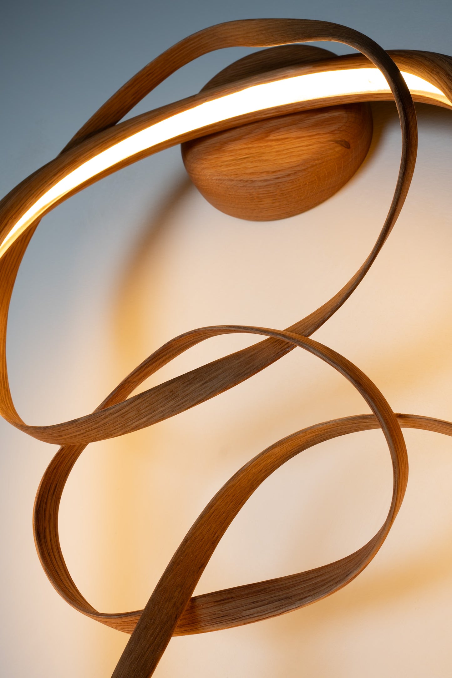 White Oak Wall Art Light Fixture – Hand-Sculpted