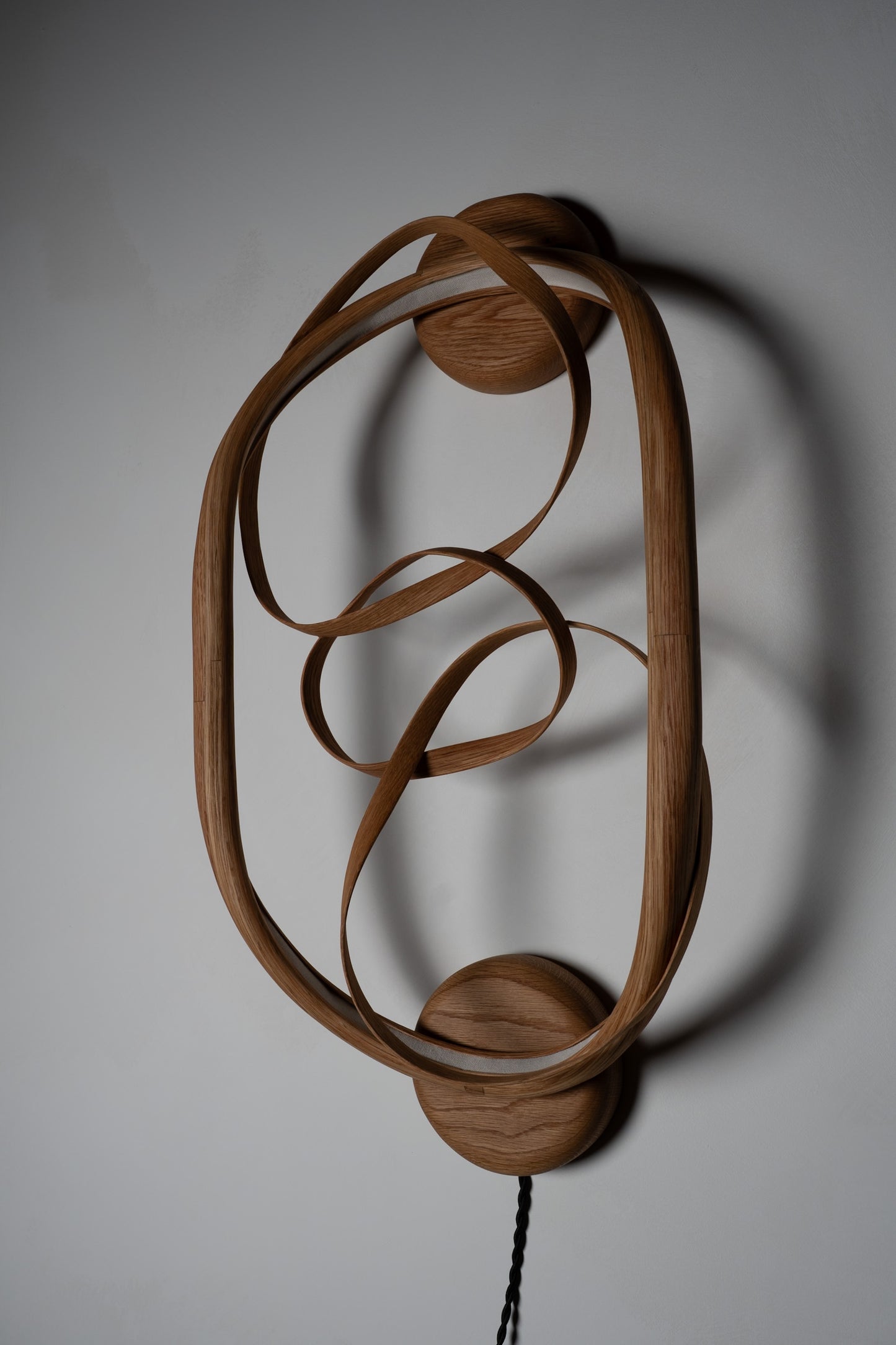 White Oak Wall Art Light Fixture – Hand-Sculpted