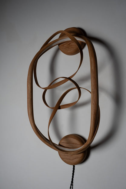 White Oak Wall Art Light Fixture – Hand-Sculpted