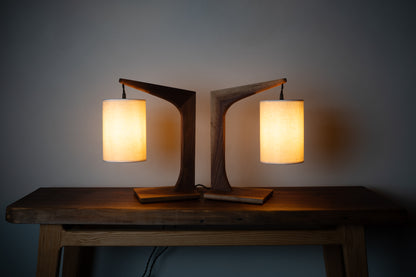 Walnut Table Lamp Set – Handmade Mid-Century Modern Lamps