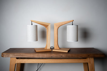 Hickory Table Lamp Set – Handmade Mid-Century Modern Lamps