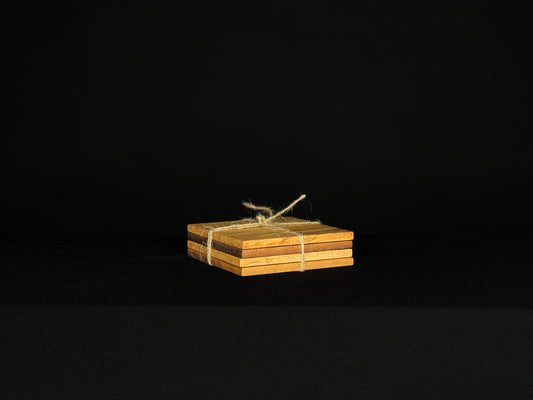 Curly Maple and Curly Walnut Coaster Set – Handmade Wood Coasters