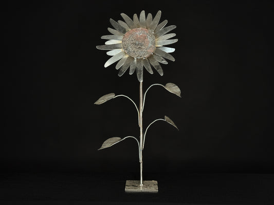 Handcrafted Metal Sunflower Sculpture