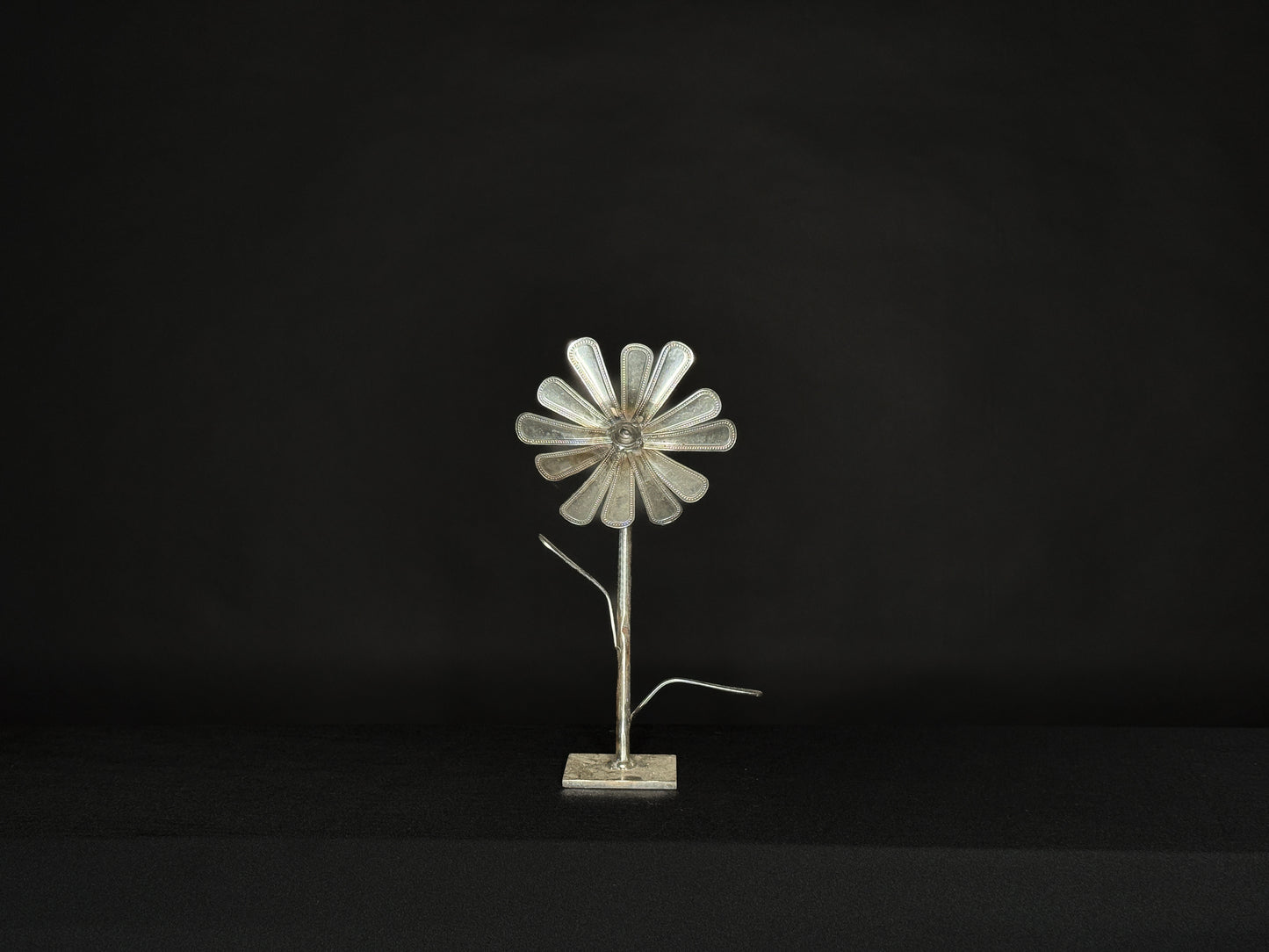 Handcrafted Metal Flower Sculpture