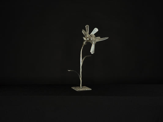 Handcrafted Metal Hummingbird Sculpture